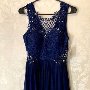 City triangles Bright navy formal dress